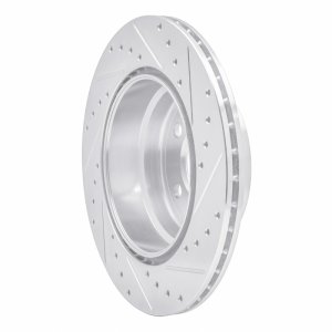 BMW X6 Brake Rotor (1) - Rear Left - R1 Concepts - Drilled & Slotted - Silver - `07-`19